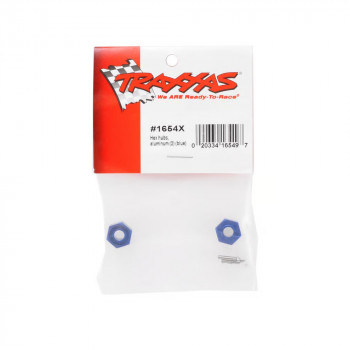 TRAXXAS ACC BLUE ALUMINUM 12MM HEX HUBS (2) 1654X