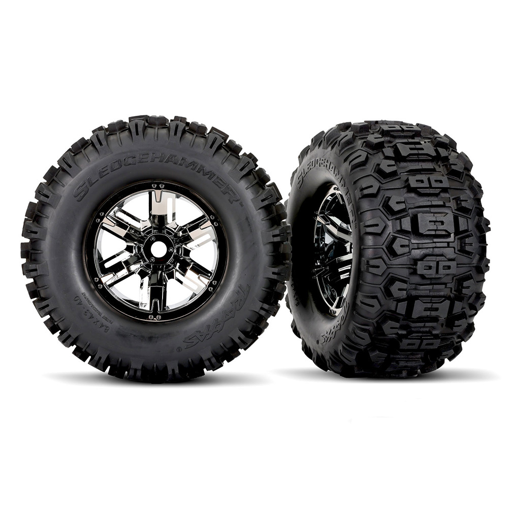 RODA TRAXXAS X-MAXX BLK CHRM SLEDGEHAMMER 24MM F/R 7871X RODA TRAXXAS X-MAXX BLK CHRM SLEDGEHAMMER 24MM F/R 7871X