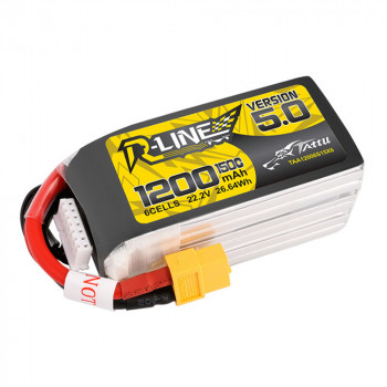 GENS ACE TATTU R-LINE 22.2V 1200MAH 150C 6S 5.0 LIPO XT60 PLUG