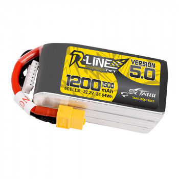 GENS ACE TATTU R-LINE 22.2V 1200MAH 150C 6S 5.0 LIPO XT60 PLUG