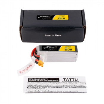 GENS ACE TATTU 15.2V 850MAH 95C HV LIPO LONG PACK XT30 PLUG