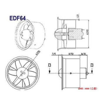 MOTOR GWS EDF64D DUCTED FAN BRUSHLESS