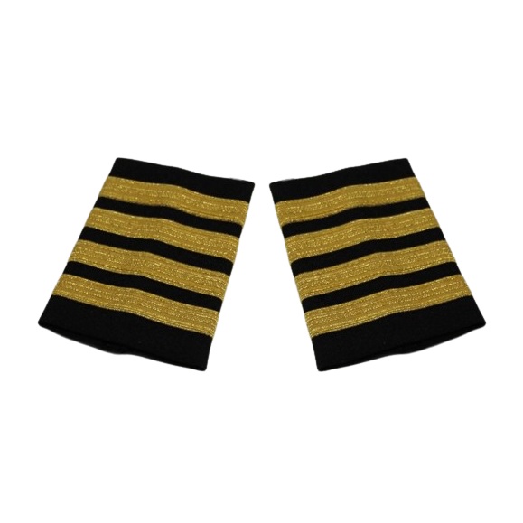 PILOT UNIFORM EPAULETS/PALETERAS 4-BAR GOLD METALLIC BLACK WAPX700-4GM