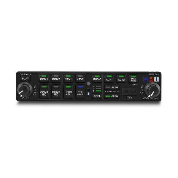 GARMIN GMA 345 AUDIO PANEL 2-COM BLUETOOTH TSO 010-01319-03 (X)