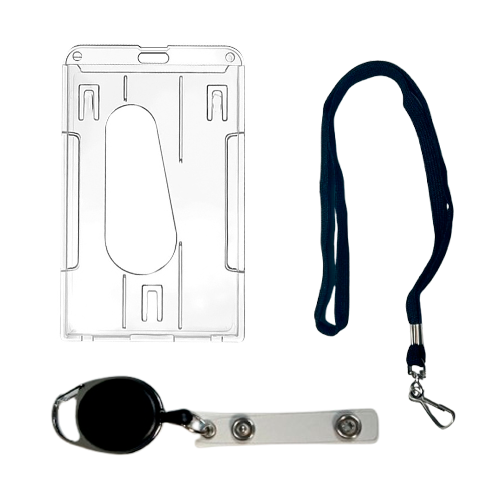 KEYCHAIN LANYARD BLACK W/CLASP & SLEEVE (HARD)