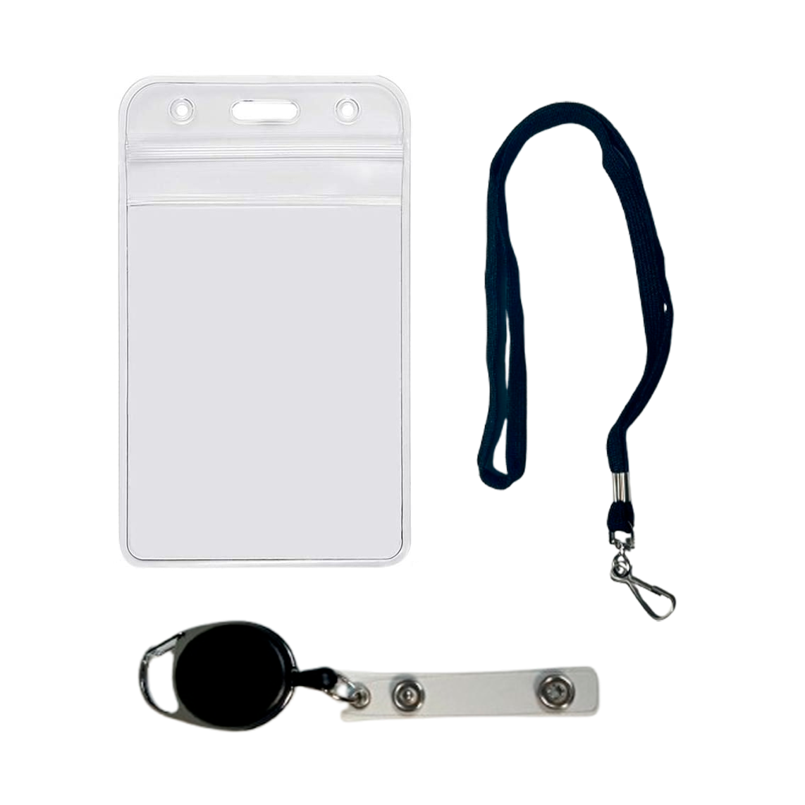 KEYCHAIN LANYARD BLACK W/CLASP & SLEEVE (SOFT)