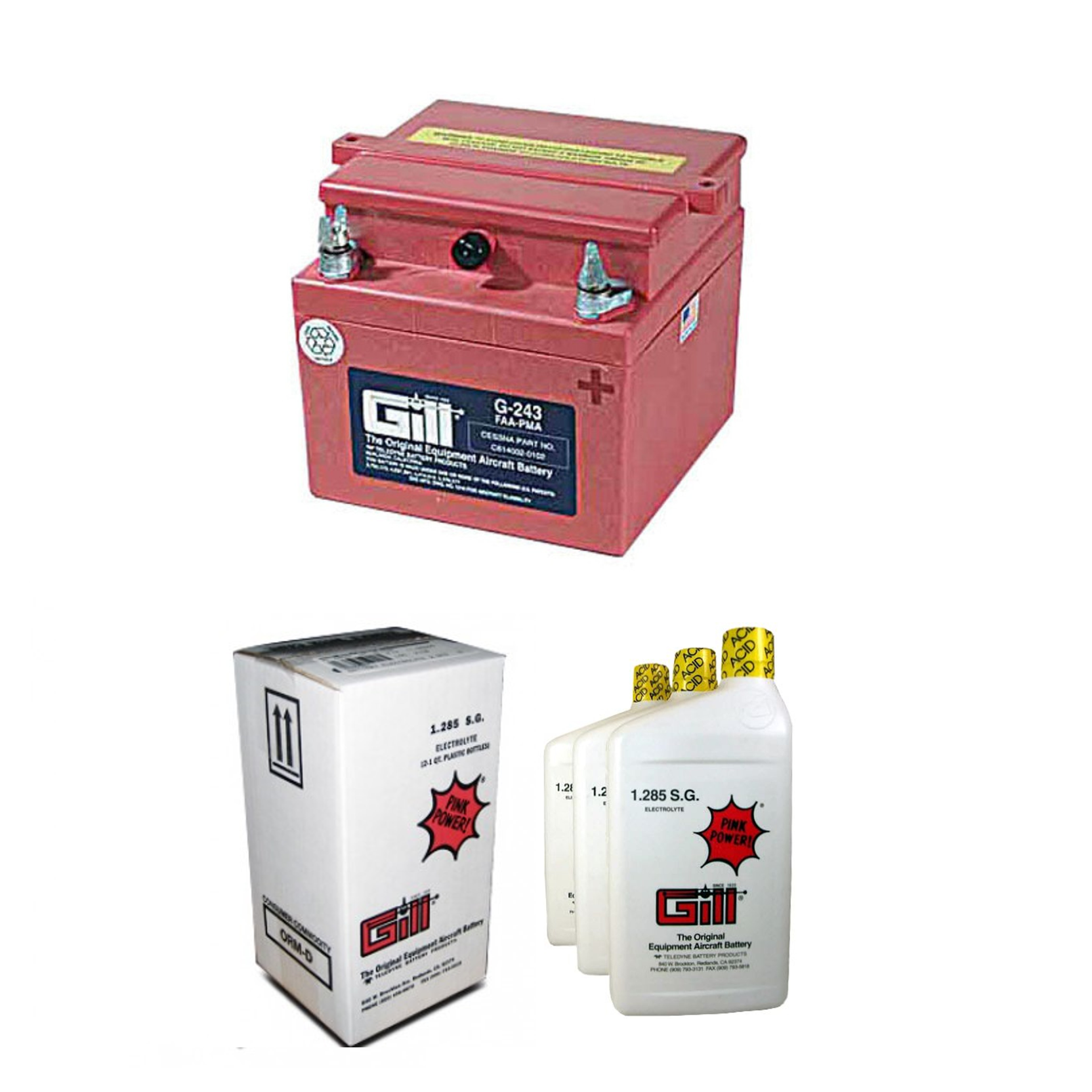 GILL KIT BATTERY+ACID G243 DRY 24V 10AH 3QT