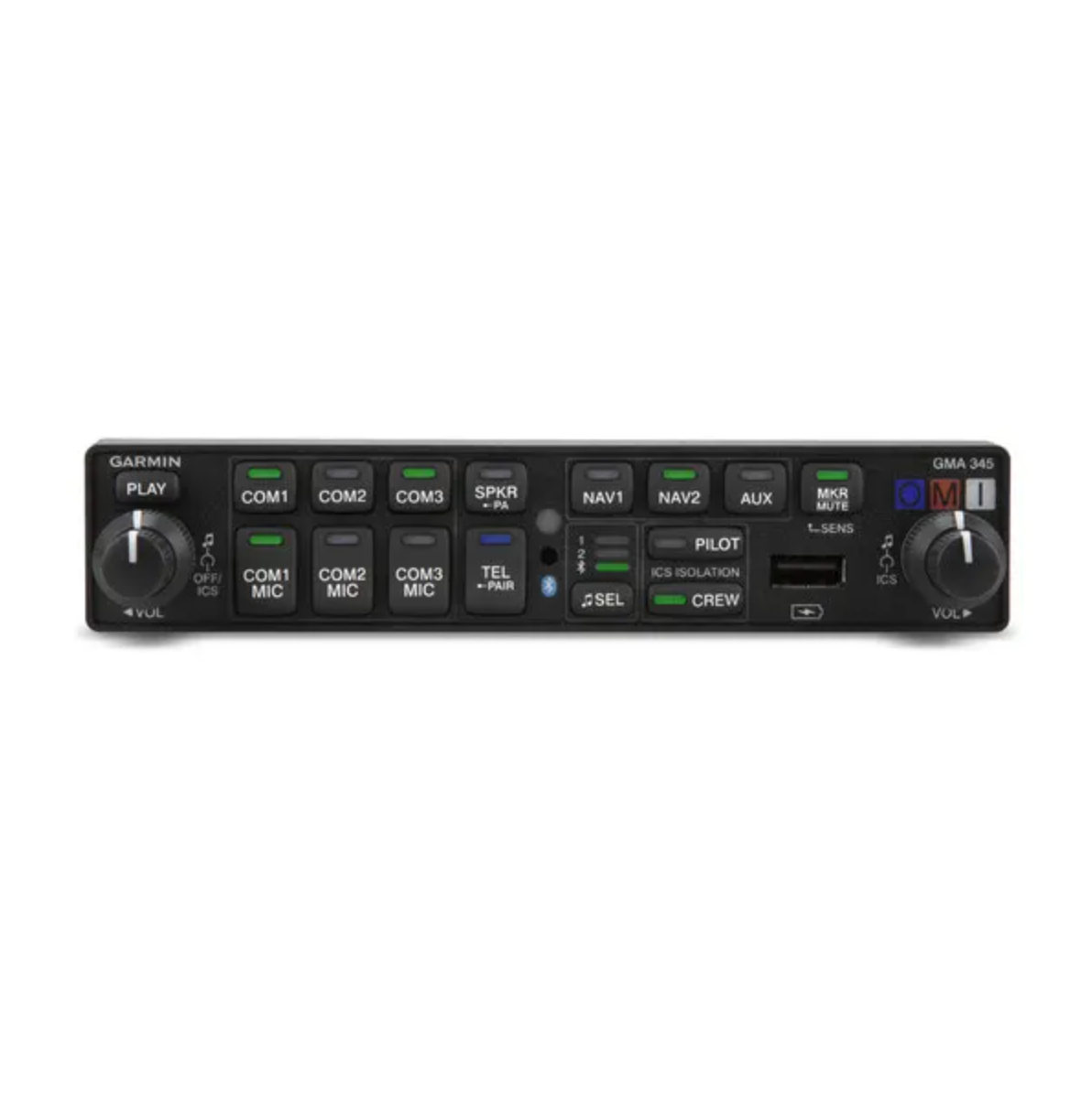 GARMIN GMA 345 AUDIO PANEL 3-COM BLUETOOTH TSO 010-01319-23 (X)