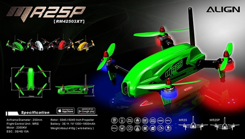 HELICOPTERO ALIGN T-REX MR25P QUADCOPTER RACING RM42503XT