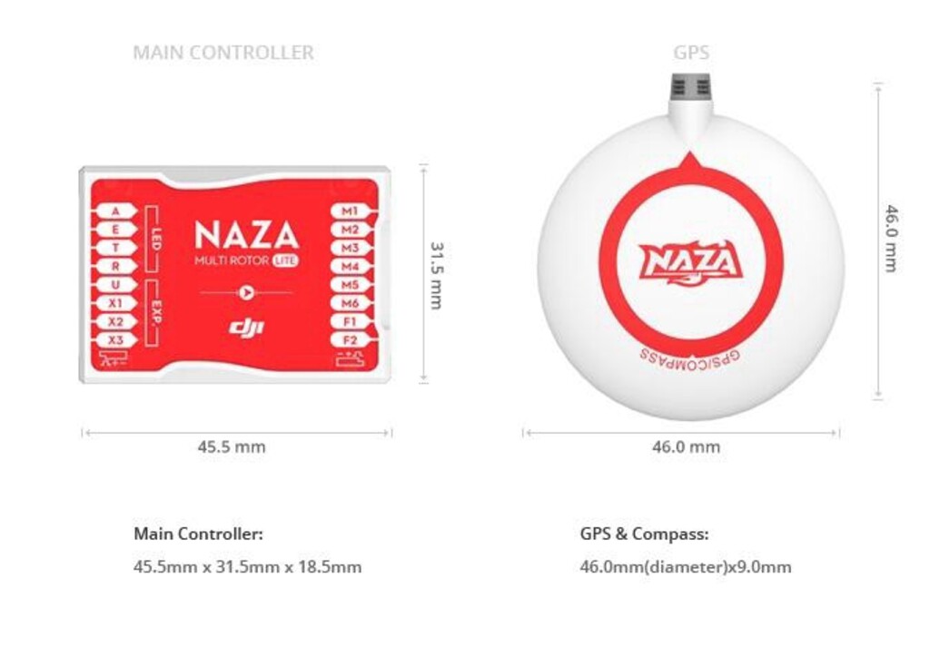 DJI NAZA-M + GPS LITE MULTIROTOR CONTROL