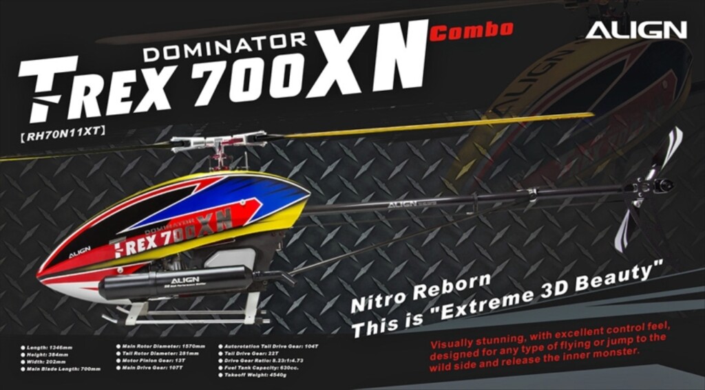 HELICOPTERO ALIGN T-REX 700XN NITRO COMBO RH70N11XT