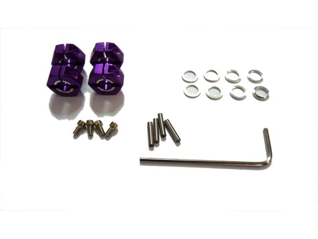 HT PURPLE ALUMINUM WHEEL HEX 4PC 102042