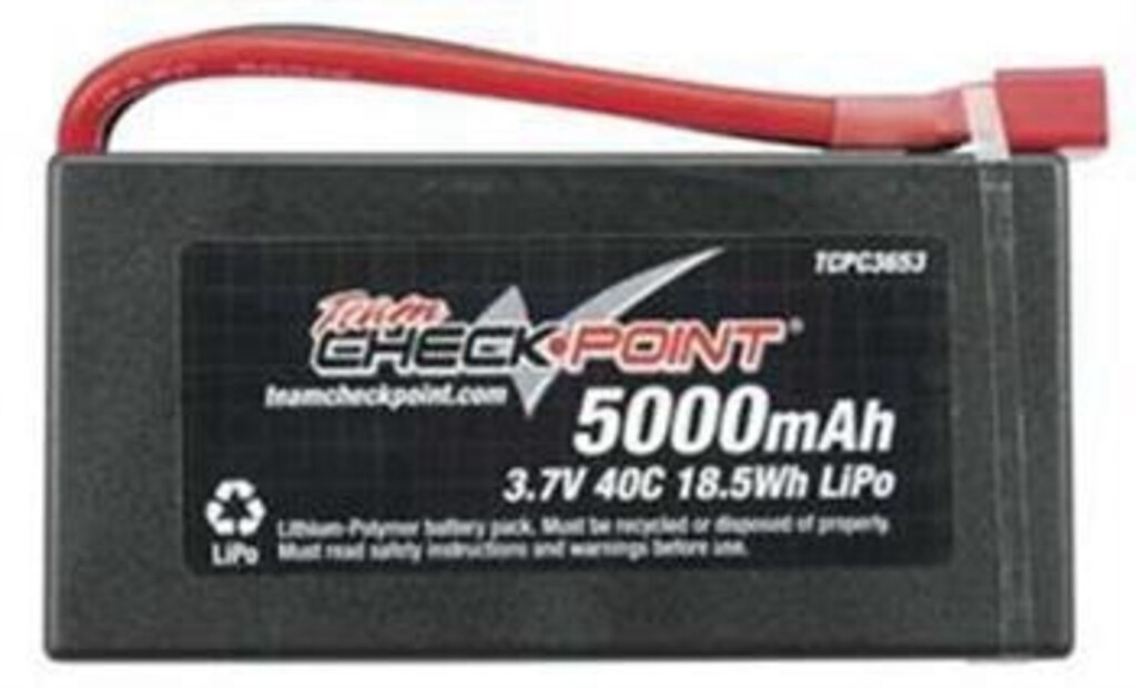 PACK 3.7V 5000MA 40C LIPO RACIG TCPC3653