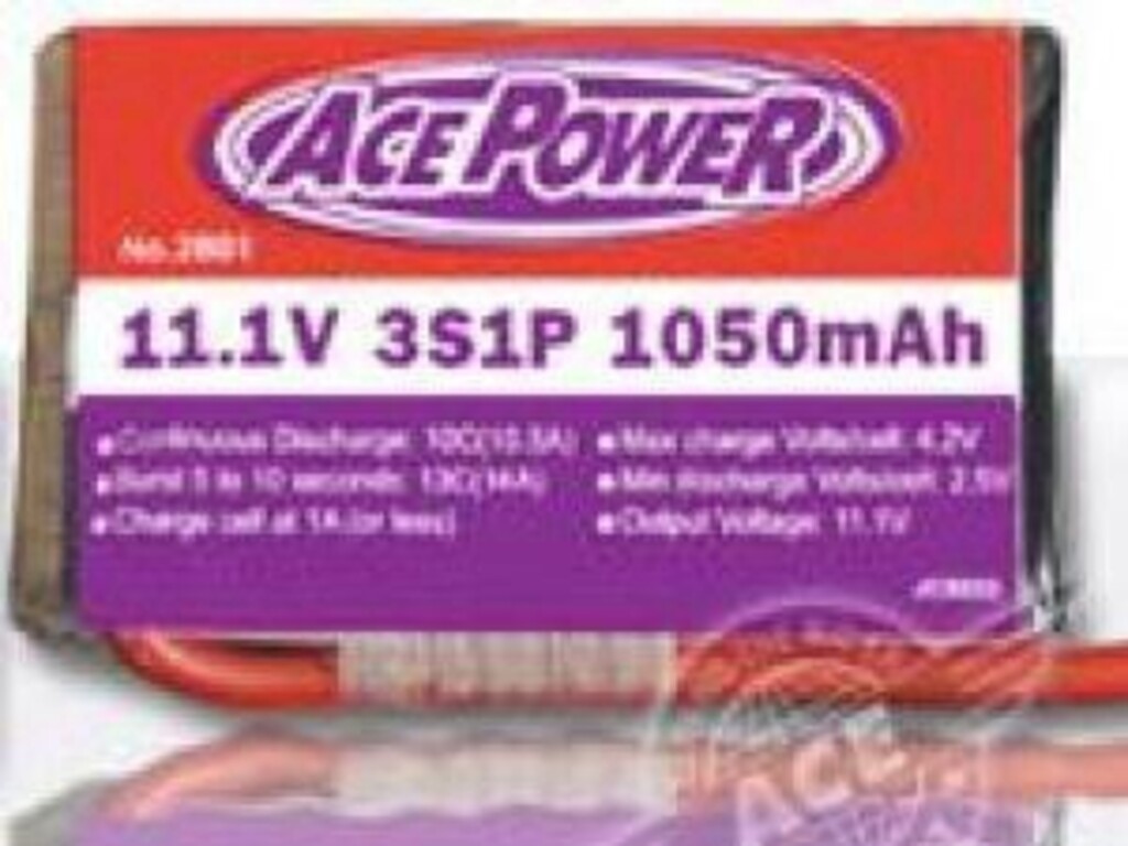 PACK ACE 11.1V 1050MA LIPO 20C 2801/04