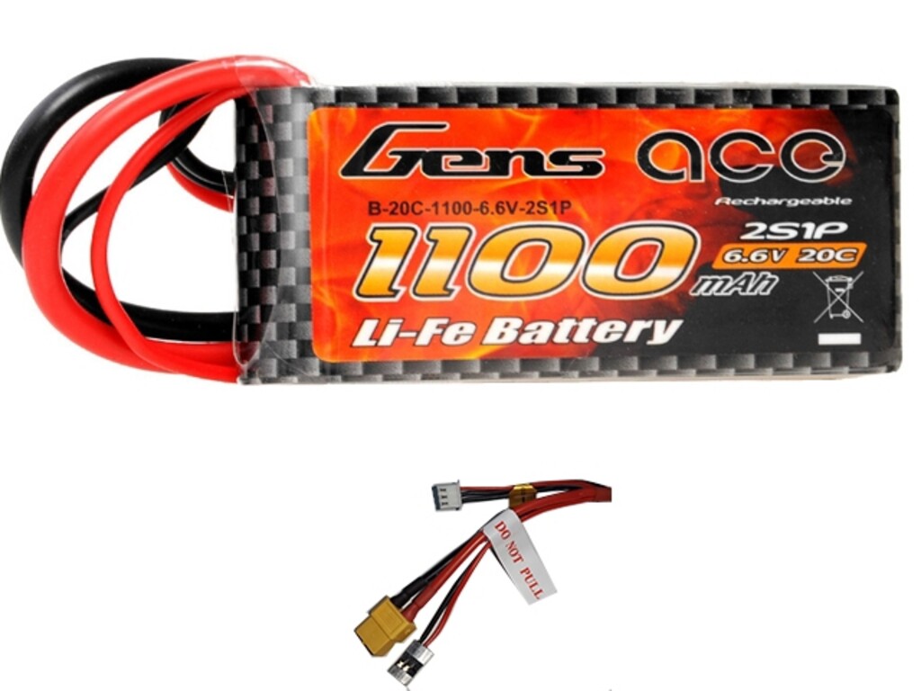 GENS ACE 6.6V 1100MAH 20C LIFE FUTABA/XT60 B-20C-1100-6.6V-2S1P