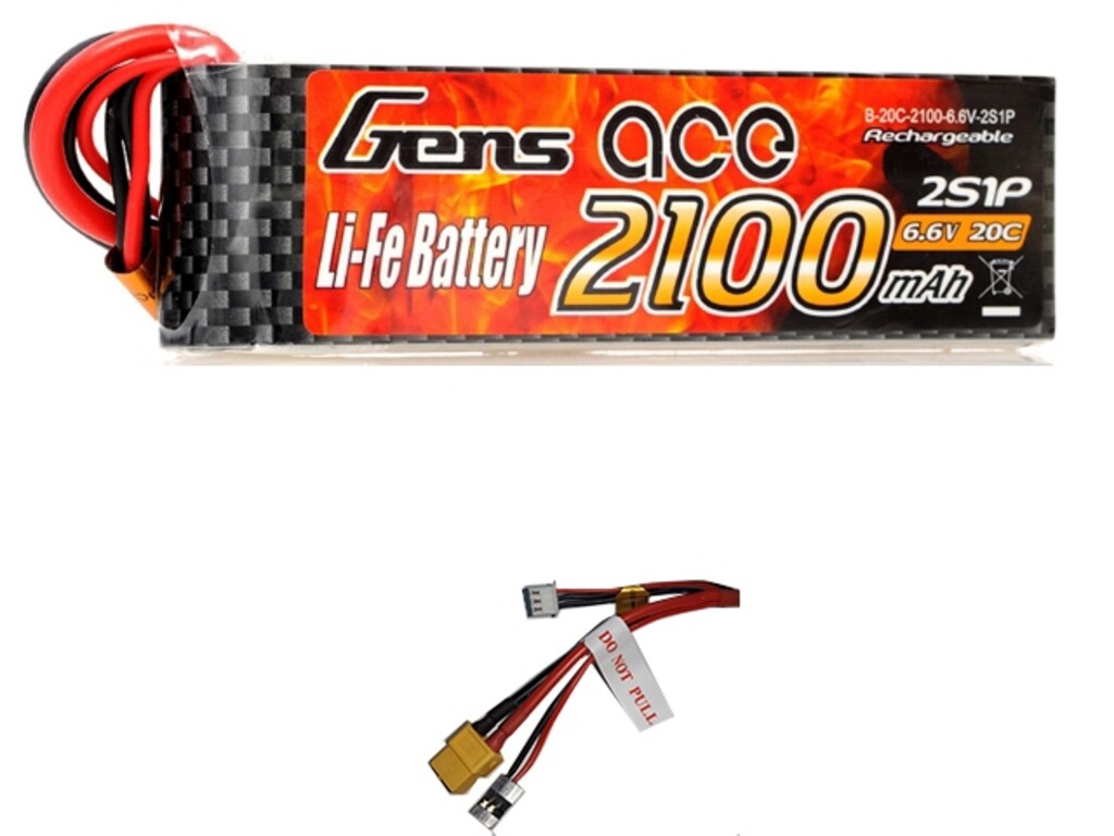 GENS ACE 6.6V 2100MAH 20C LIFE FUTABA/XT60 B-20C-2100-6.6V-2S1P