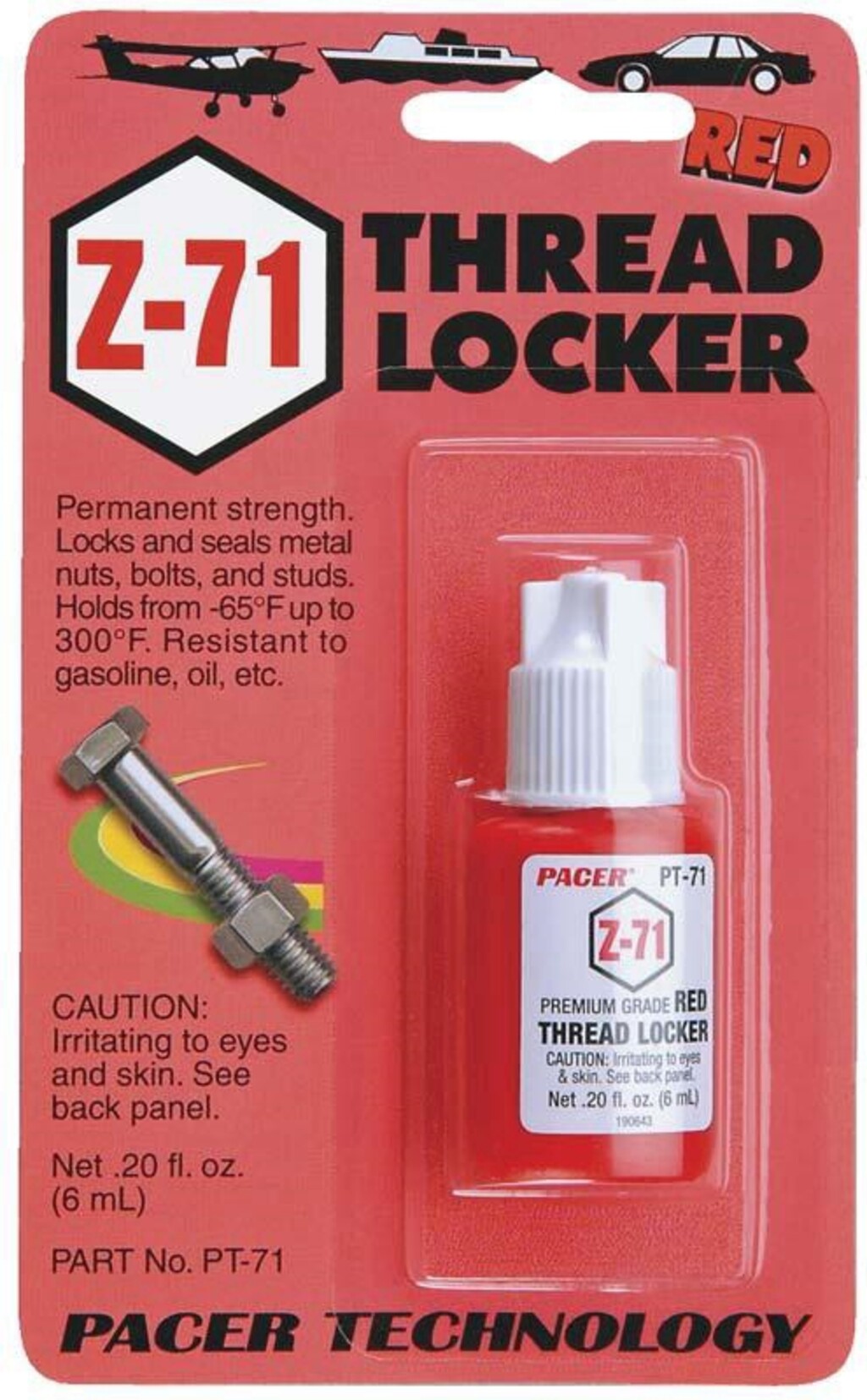 COLA ZAP RED THREAD LOCKER PT71