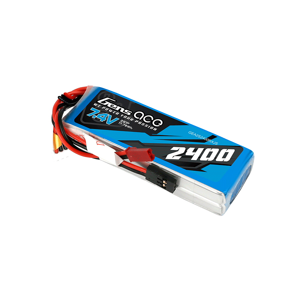 GENS ACE 7.4V 2400MA RX LIPO JST/FUT
