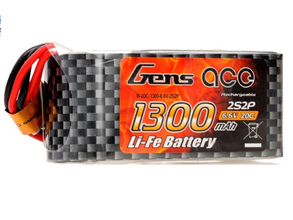 GENS ACE 6.6V 1300MAH 20C LIFE FUTABA/XT60 B-20C-1300-6.6V-2S2P
