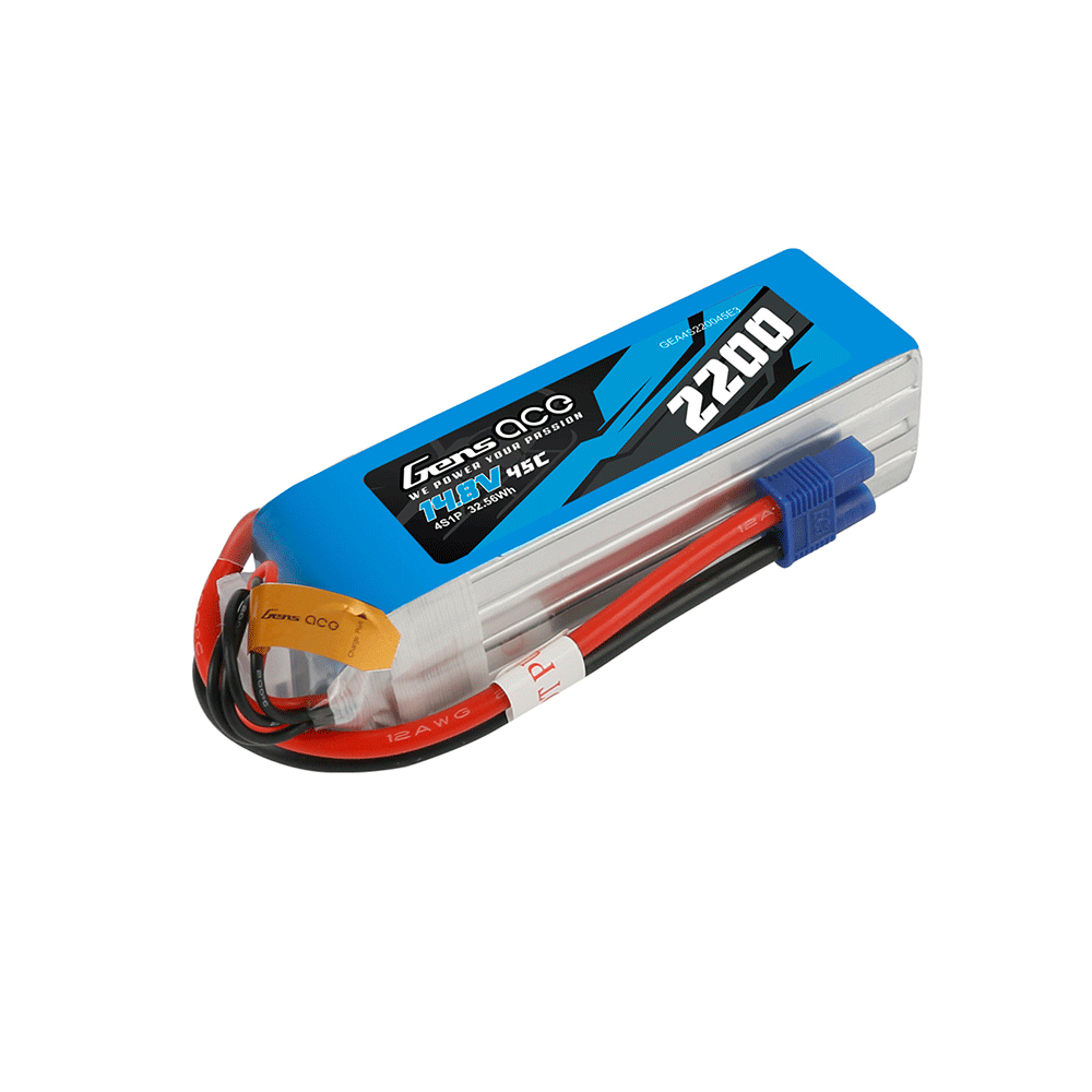 GENS ACE 14.8V 2200MAH 45C LIPO EC3 PLUG