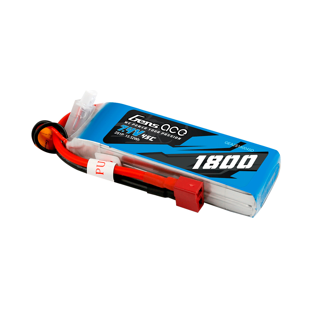 GENS ACE 7.4V 1800MA 45C LIPO DEANS