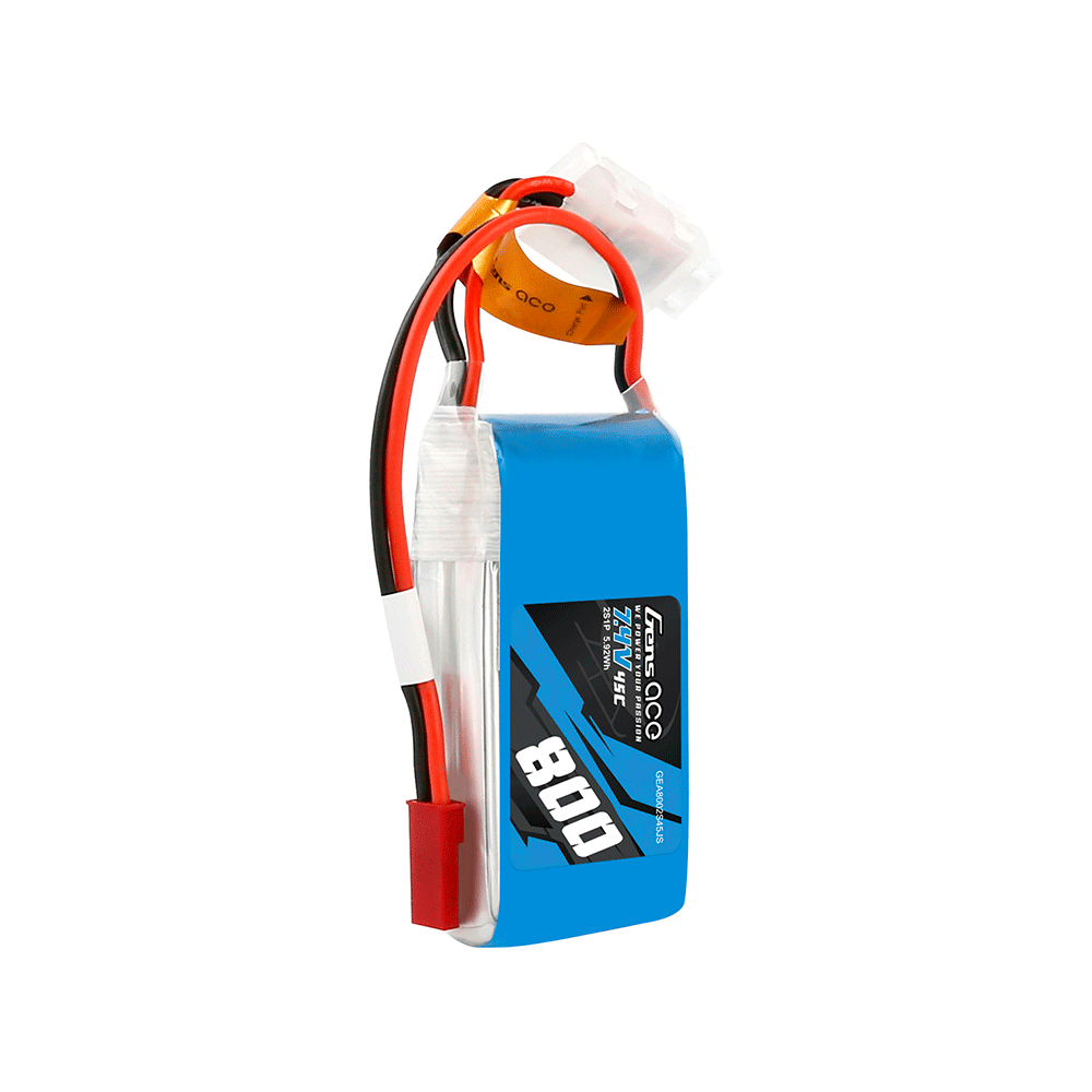 GENS ACE 7.4V 800MAH 45C 2S LIPO JST-SYP PLUG
