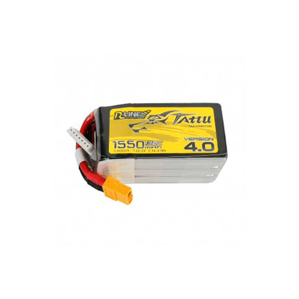 GENS ACE TATTU 22.2V 1550MAH 130C 6S R-LINE 4.0 LIPO XT60 PLUG