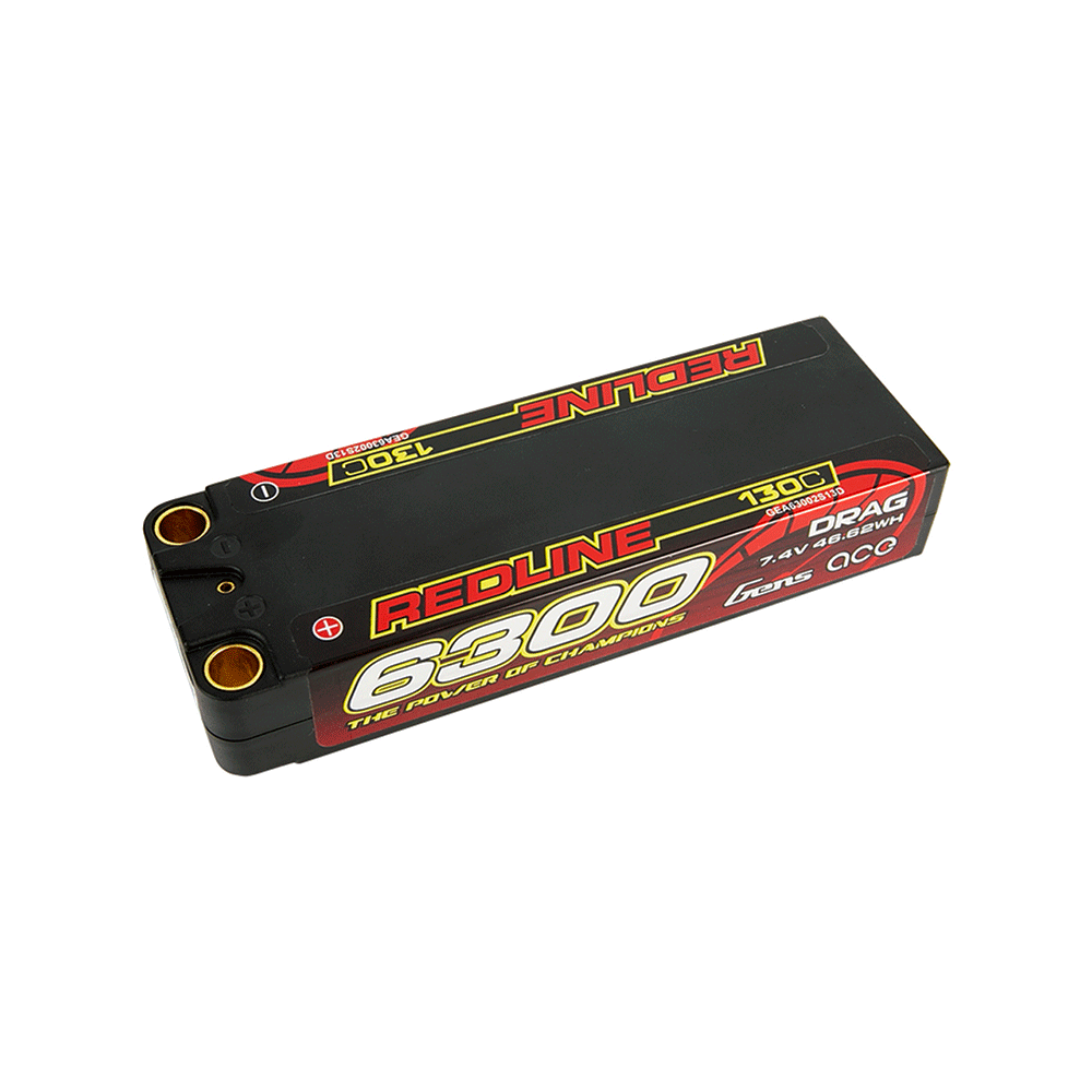 GENS ACE 7.4V 6300MA 130C REDLINE HARDCASE DRAG RACING HV