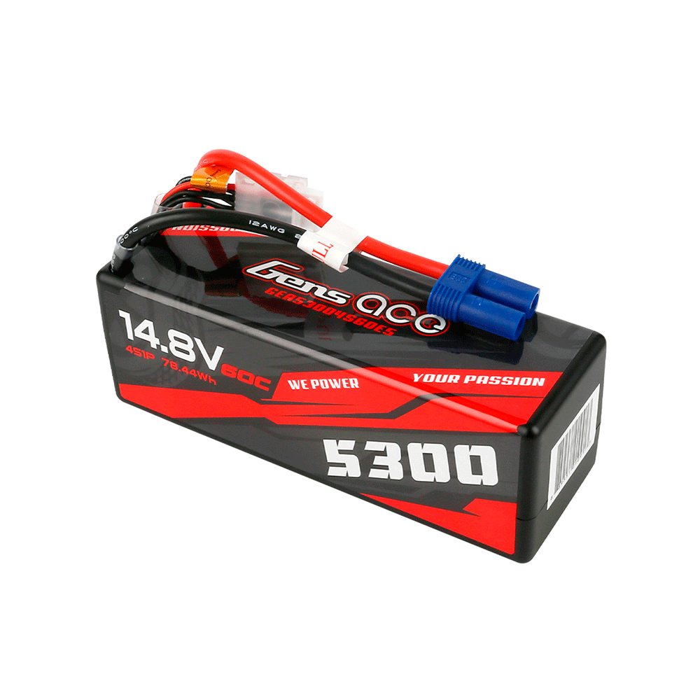 GENS ACE 14.8V 5300MAH 60C HARDCASE 14# EC5 PLUG