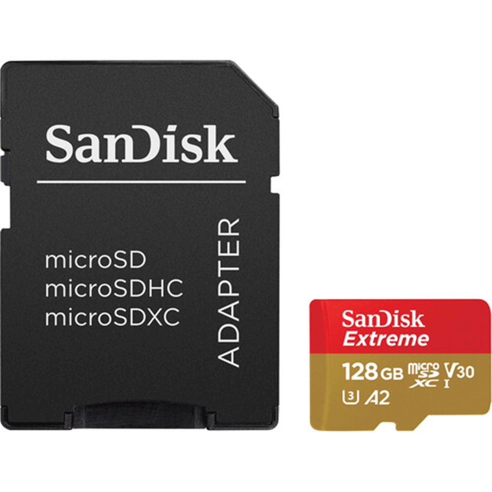 SANDISK MICROSDXC EXTREME 128GB 190MB/S CARD WITH ADAPTER