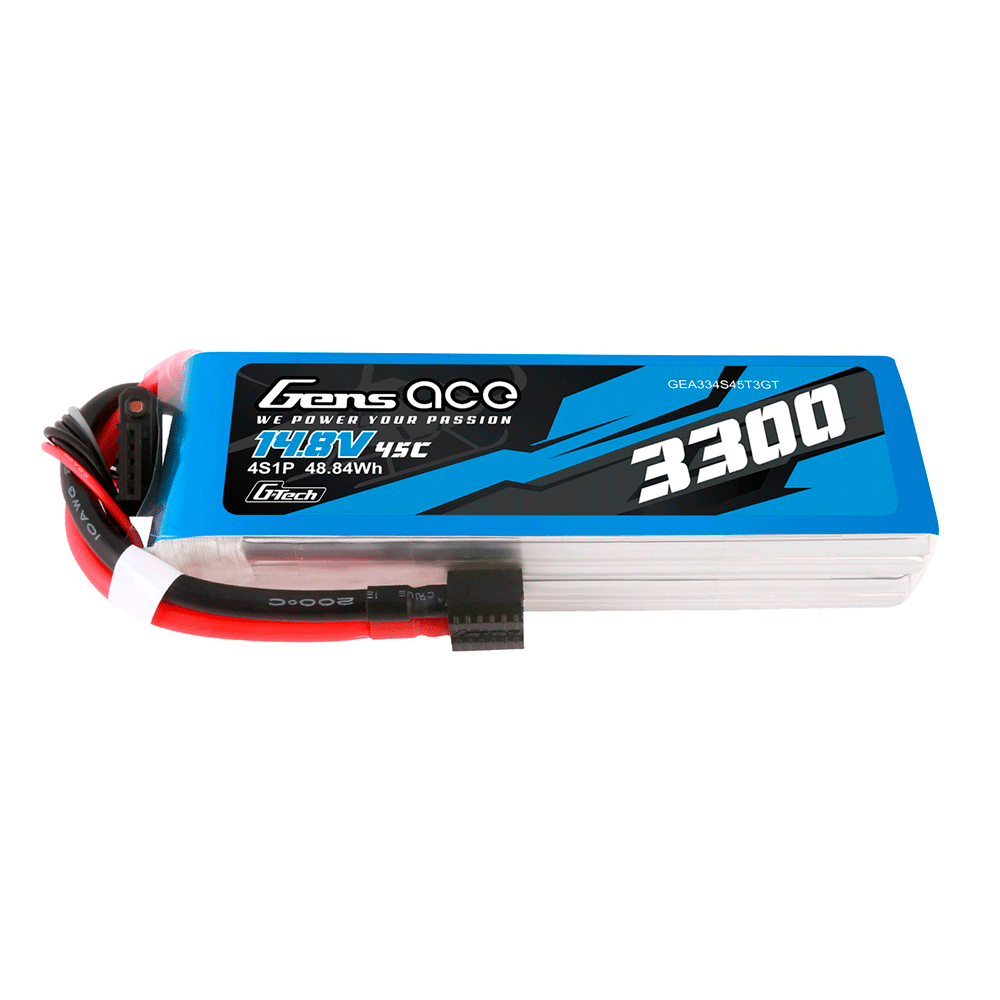 GENS ACE 14.8V 3300MAH 45C 4S G-TECH XT60 PLUG EC3/DEANS ADAPTER