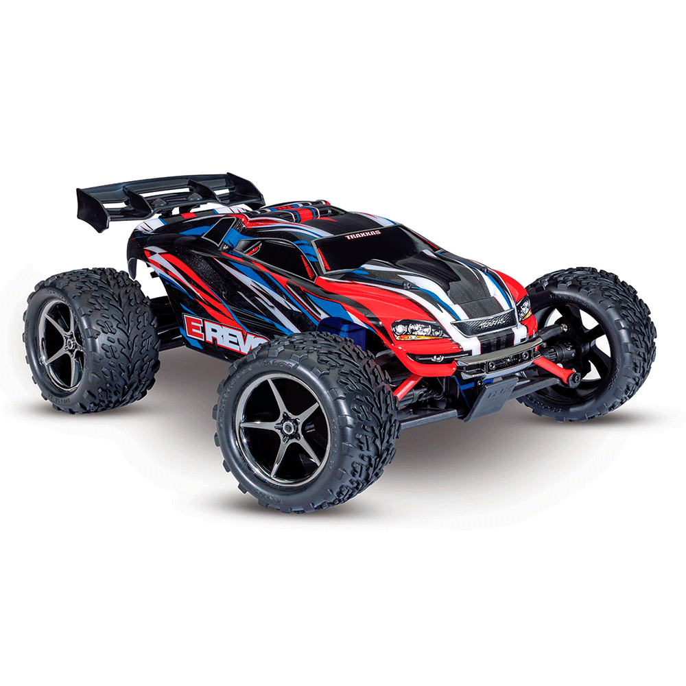 CARRO TRAXXAS 1/16 E-REVO 4WD RTR BRUSHED TQ RED/BLUE 71054-8