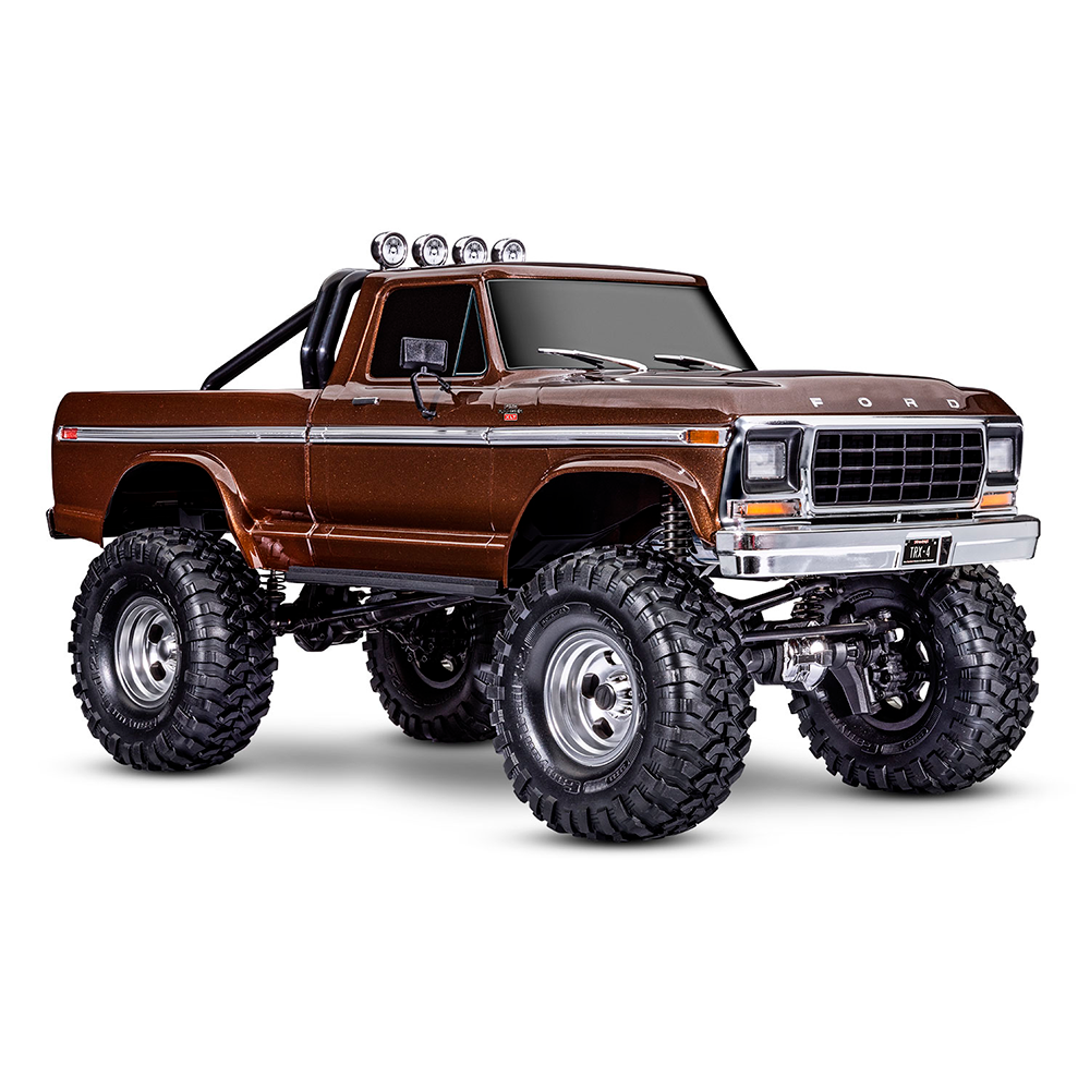 CARRO TRAXXAS 1/10 TRX-4 FORD 79 F-150 RANGER XLT TQI BROWN 92046-4