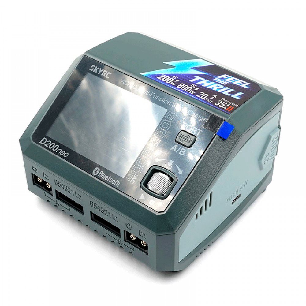 CARREGADOR SKYRC D200NEO AC/DC 800W SMART CHARGER SK-100196-01