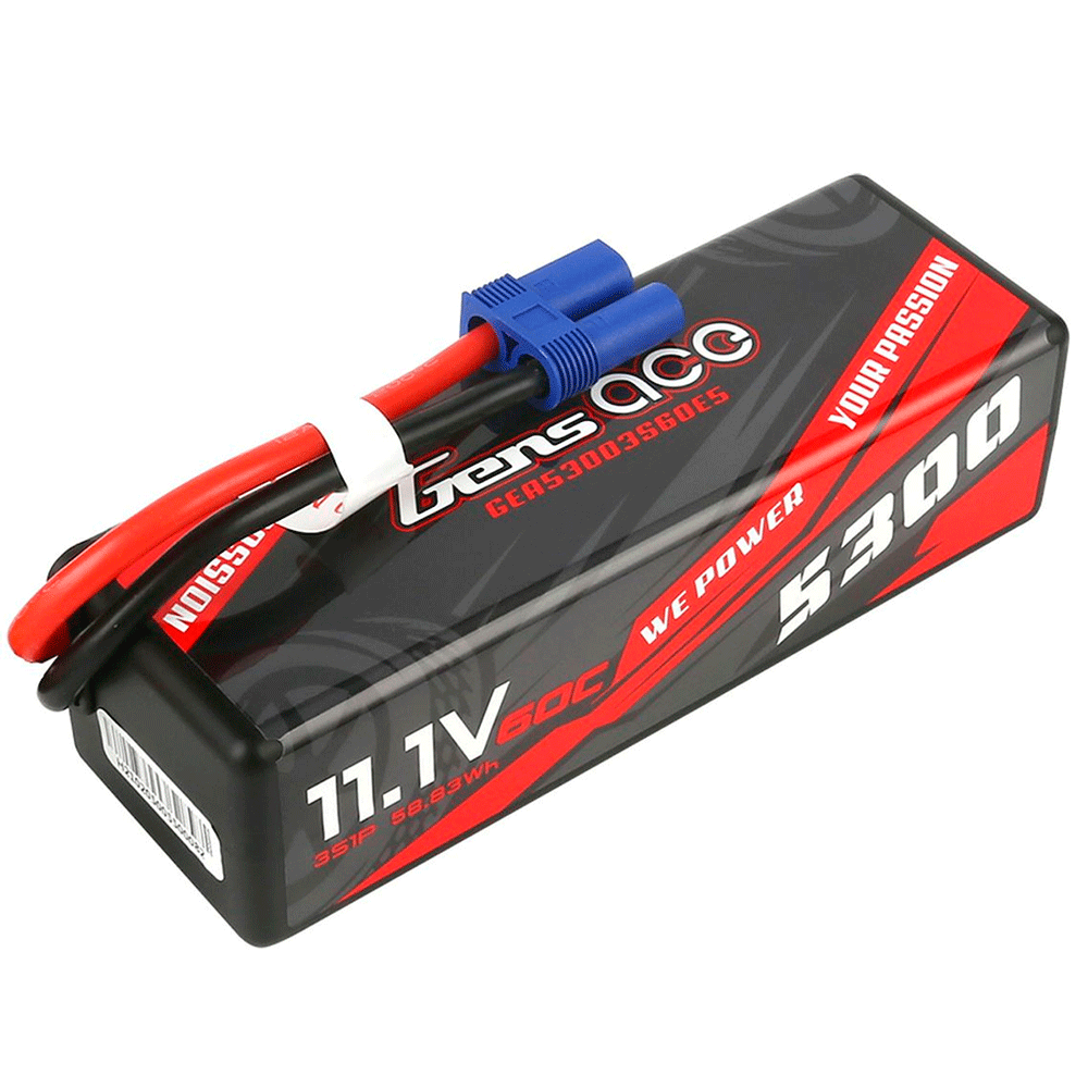 GENS ACE 11.1V 5300MAH 60C 3S HARDCASE 15# EC5 PLUG