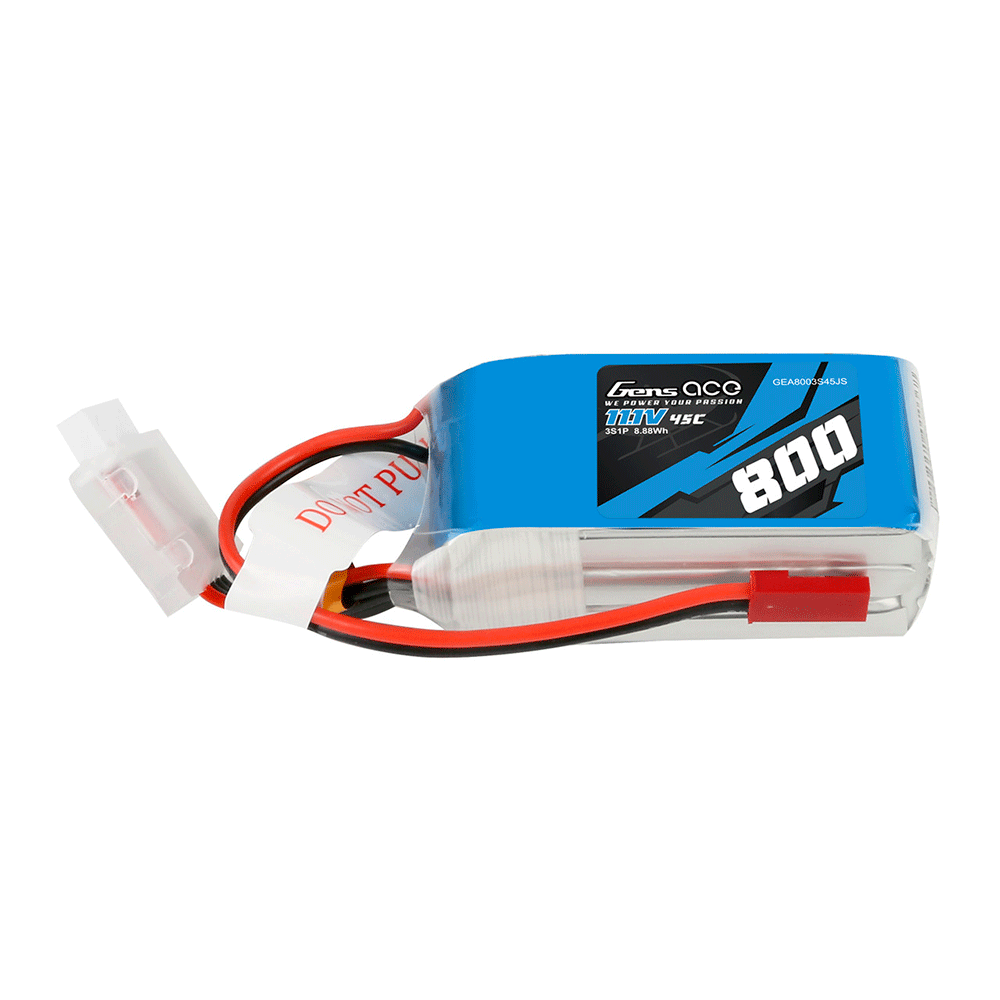 GENS ACE 11.1V 800MAH 45C 3S LIPO JST-SYP PLUG