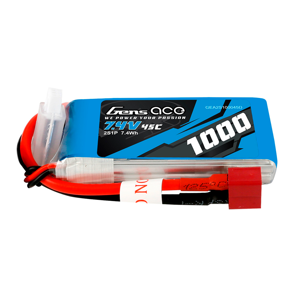 GENS ACE 7.4V 1000MAH 45C 2S LIPO DEANS PLUG