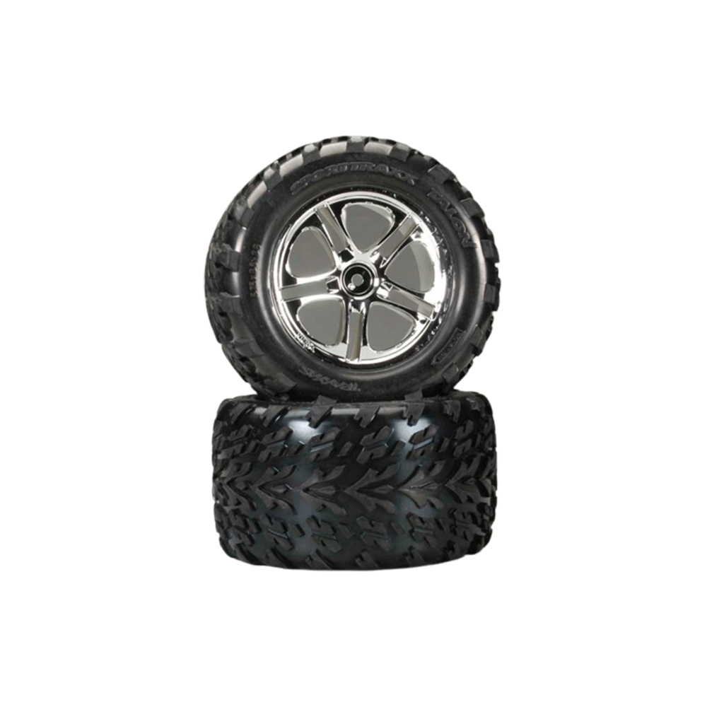 TRAXXAS REVO TIRES & WHELLS ASSEMBLED CHRM 3.8